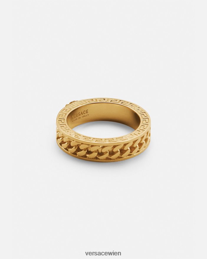 warmes Gold Kettenring mit Medusa Versace Männer Zubehör 8N4XJD1696