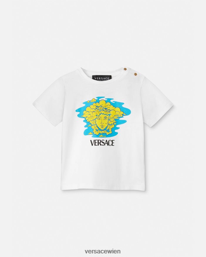 weiß  bedruckt Baby-T-Shirt mit Medusa-Logo Versace Kinder Kleidung 8N4XJD1914