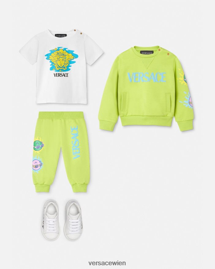 weiß  bedruckt Baby-T-Shirt mit Medusa-Logo Versace Kinder Kleidung 8N4XJD1914