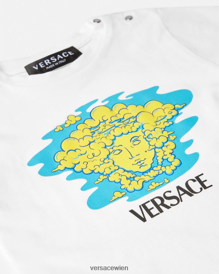 weiß  bedruckt Baby-T-Shirt mit Medusa-Logo Versace Kinder Kleidung 8N4XJD1914