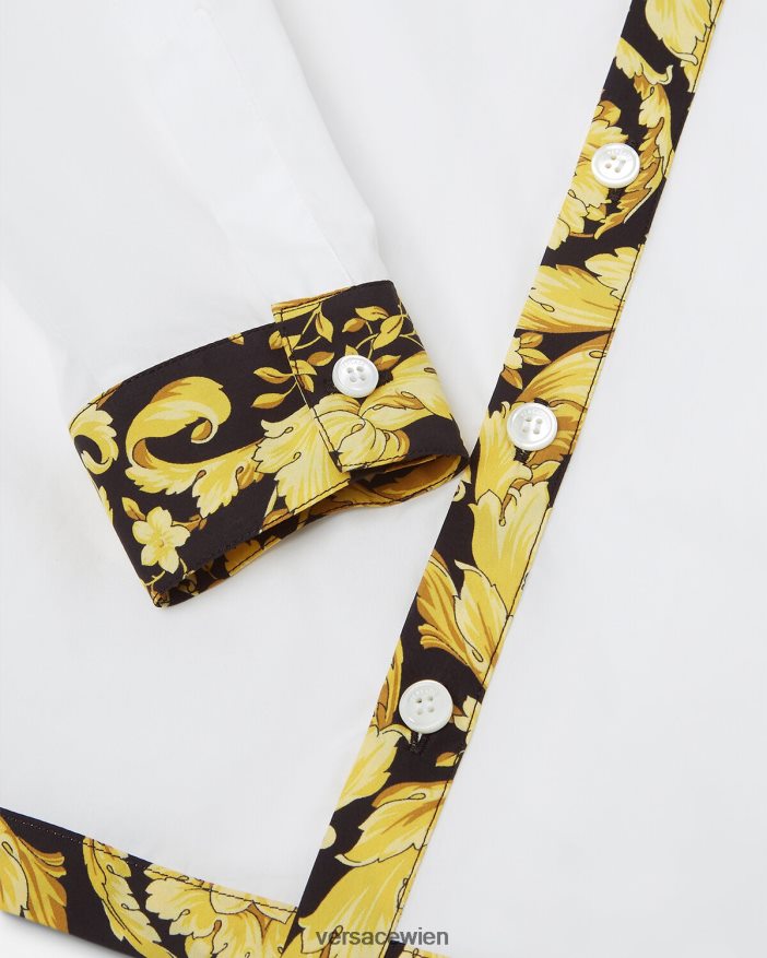 weiß  bedruckt Hemd im Barocco-Stil Versace Kinder Kleidung 8N4XJD2111