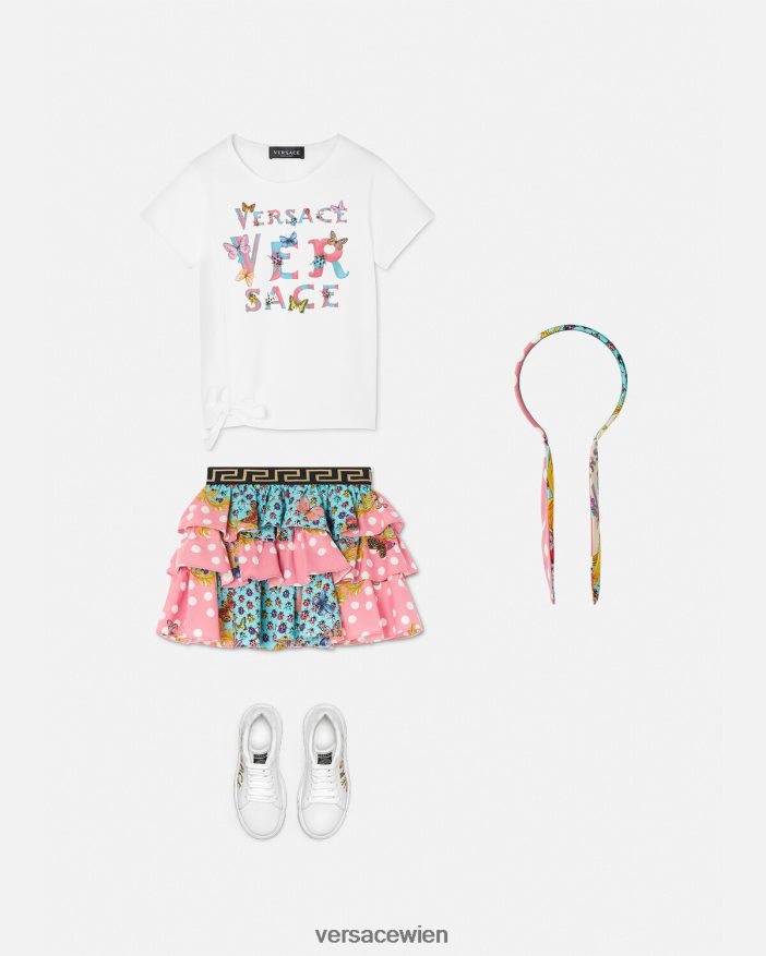 weiß  bedruckt Logo-T-Shirt Versace Kinder Kleidung 8N4XJD1931