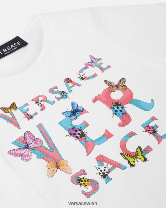 weiß  bedruckt Logo-T-Shirt Versace Kinder Kleidung 8N4XJD1931