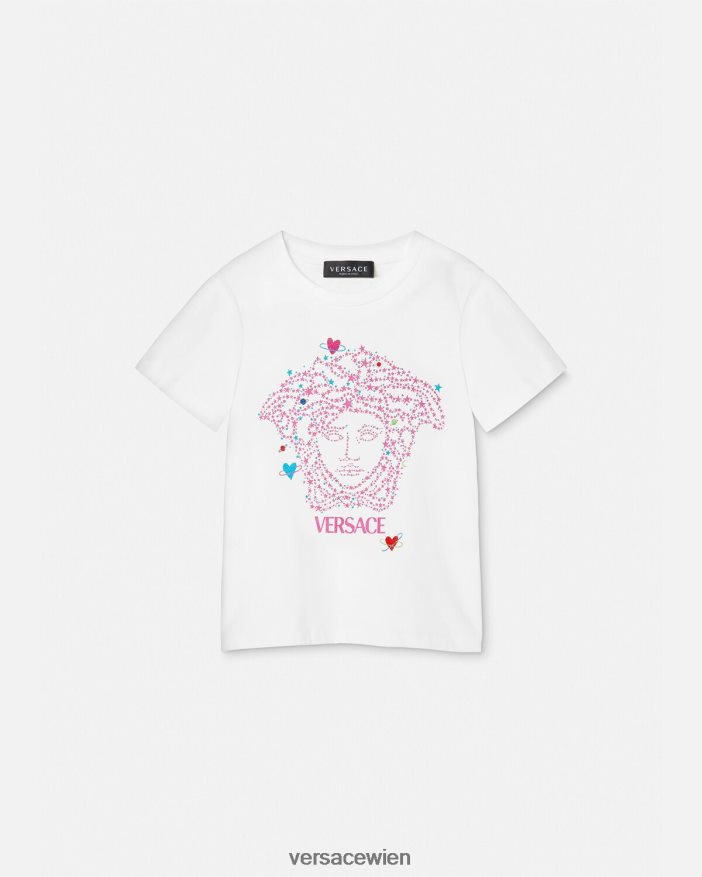 weiß  bedruckt Medusa-T-Shirt Versace Kinder Kleidung 8N4XJD1946