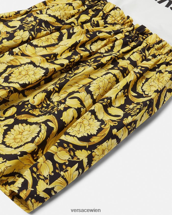 weiß  bedruckt T-Shirt-Kleid im Barocco-Stil Versace Kinder Kleidung 8N4XJD1953