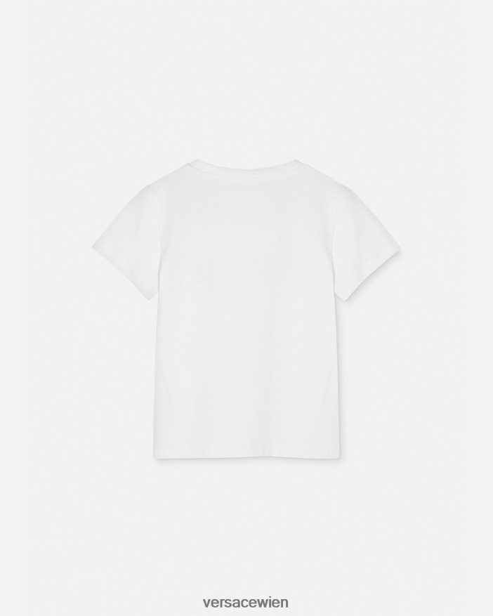 weiß  bedruckt T-Shirt mit Logo-Sternen Versace Kinder Kleidung 8N4XJD1951
