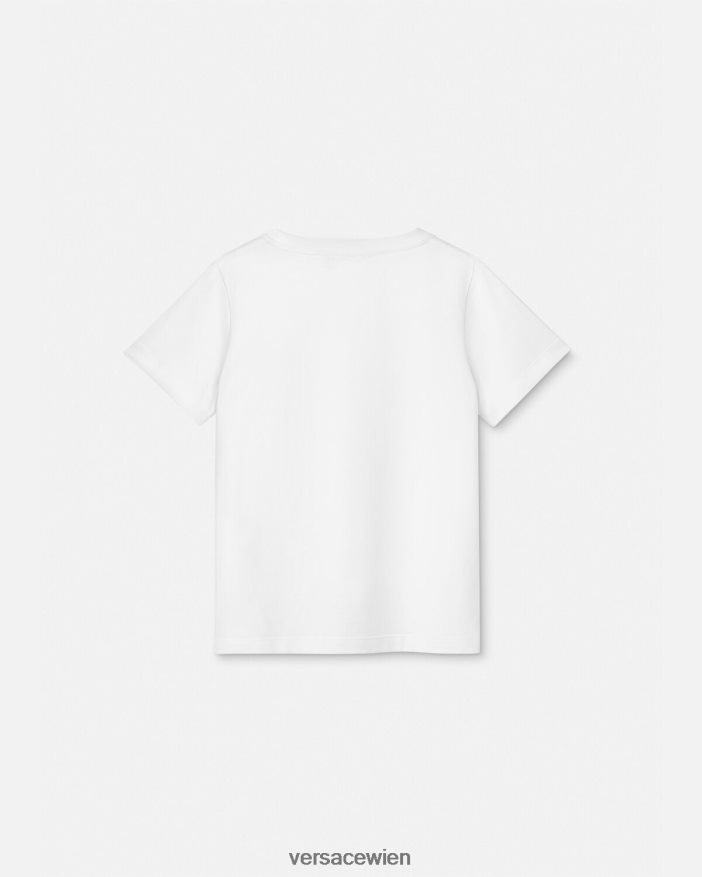 weiß  bedruckt T-Shirt mit Medusa-Logo Versace Kinder Kleidung 8N4XJD2127
