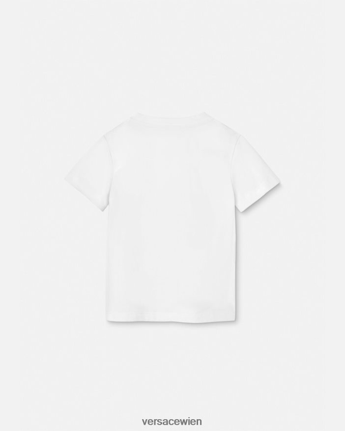 weiß  bedruckt „Frieden  Liebe“-Medusa-T-Shirt Versace Kinder Kleidung 8N4XJD2002