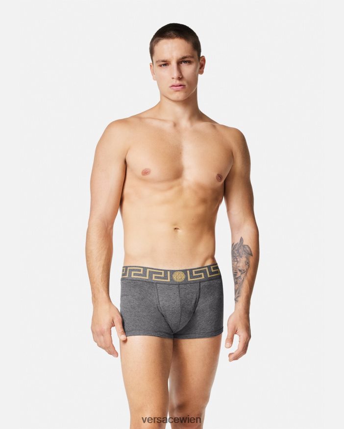 weiß  schwarz  grau Unterhosen mit Greca-Bordüre im 3er-Pack Versace Männer Unterwäsche und Strandbekleidung 8N4XJD1751