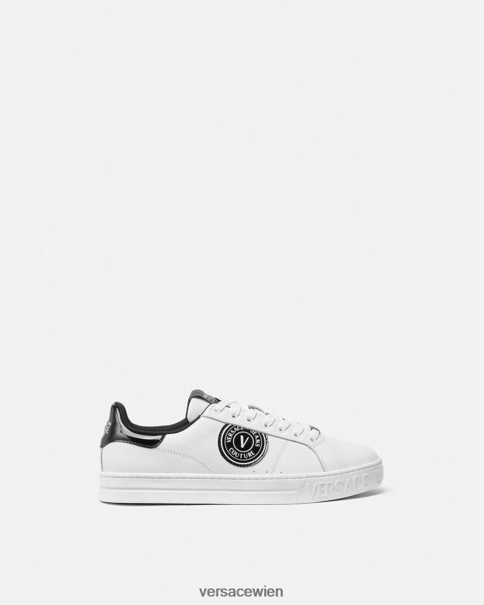 weiß schwarz Court 88-Sneaker mit V-Emblem-Logo Versace Männer Schuh 8N4XJD2444