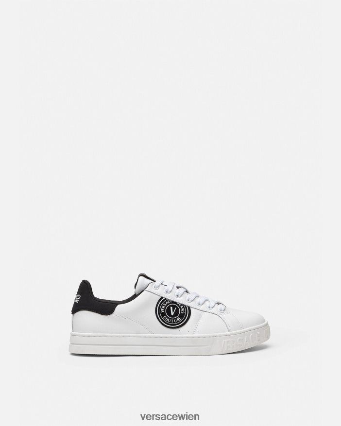 weiß schwarz Sneakers mit „Court 88“-Logo und V-Emblem Versace Männer Schuh 8N4XJD2452