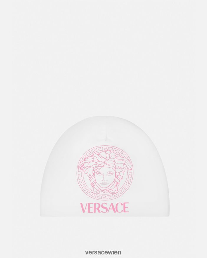 weiß und rosa Medusa-Babymütze Versace Kinder Zubehör 8N4XJD1817